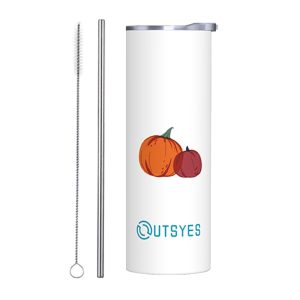 Autumn Theme Stainless Steel Tumbler - Pumpkin
