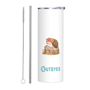 Autumn Theme Stainless Steel Tumbler - Hedgehog